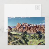  dolomieten Italië Relief Map Briefkaart (Voorkant / Achterkant)