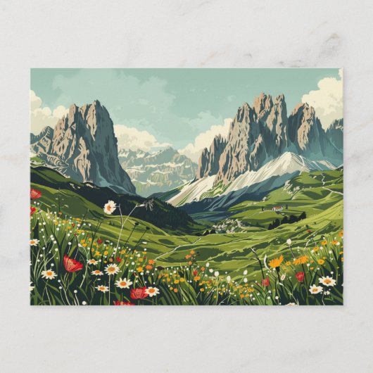 Dolomieten, Italië Retro Reizen Briefkaart (Voorkant)