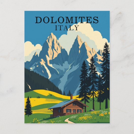 Dolomieten Italië Retro Reizen Briefkaart (Voorkant)