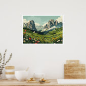 Dolomieten, Italië Retro Reizen Poster (Keuken)