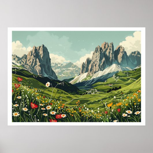 Dolomieten, Italië Retro Reizen Poster (Voorkant)