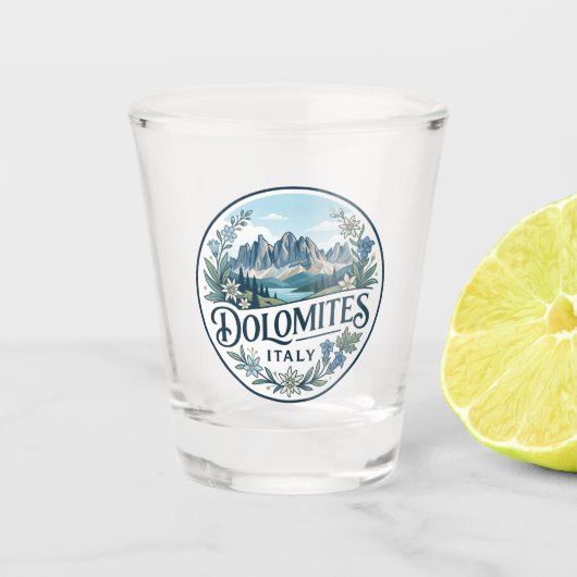 Dolomieten Italië Shot Glas (Voorkant)