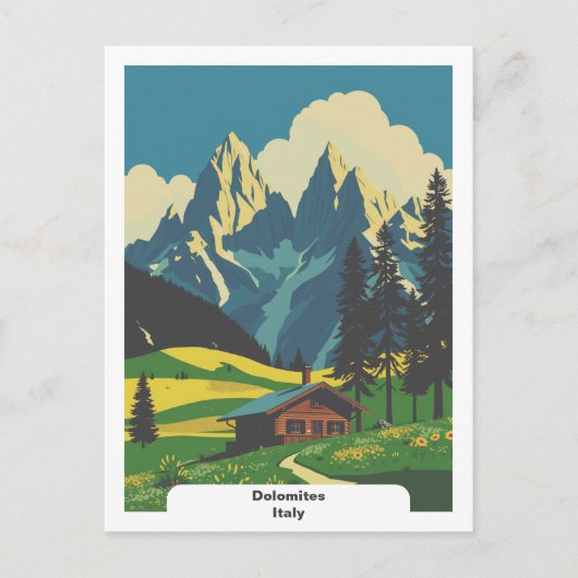 Dolomieten, Italië Vintage Travel Briefkaart (Voorkant)