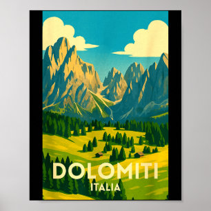 Dolomieten Italië wandelen en skien landschap kuns Poster