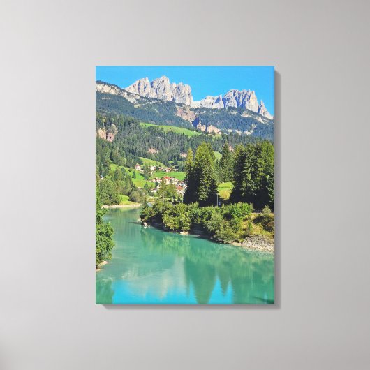 Dolomieten meer uitzicht canvas print (Voorkant)