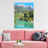 Dolomieten meer uitzicht canvas print (Insitu (Woonkamer))