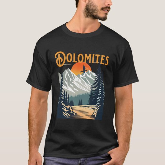  Dolomieten Souvenir Wandelen T-shirt (Voorkant)