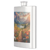 Dolomieten -stijl reisposter met meer flacon (Links)