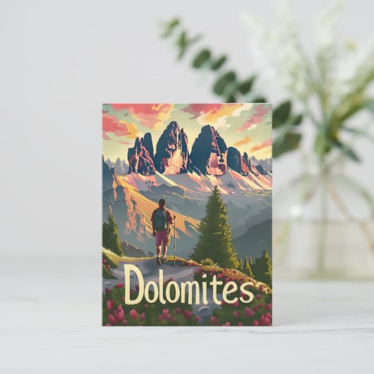 Dolomieten wandelen briefkaart (Staand voorkant)