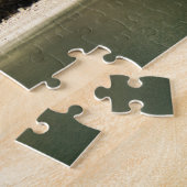 Dolomietenbergen en Molveno-meer met blauwe lucht Legpuzzel (Zijkant)