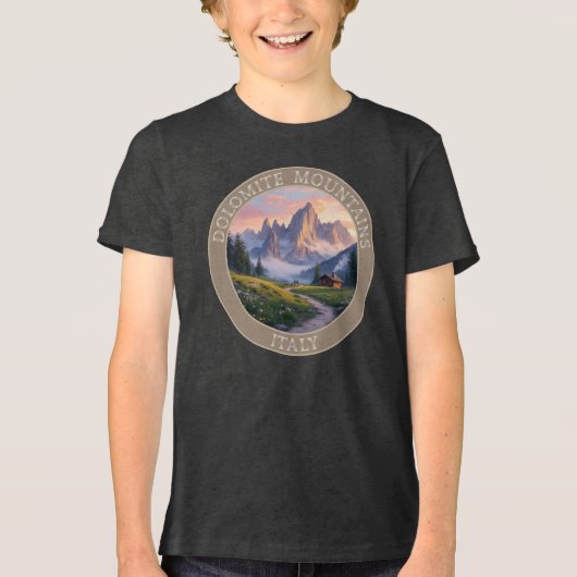 Dolomietengebergte Italië Tri-Blend Shirt (Voorkant)