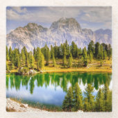 Dolomietgebergte: verdovend Uitzicht Glazen Onderzetter (Voorkant)