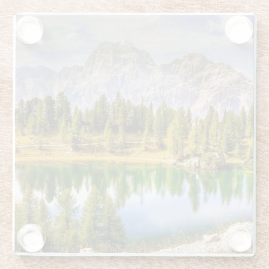 Dolomietgebergte: verdovend Uitzicht Glazen Onderzetter (Achterkant)