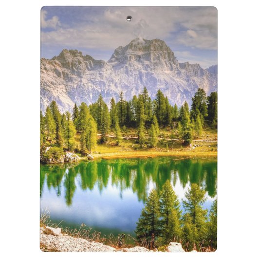 Dolomietgebergten en het sluipende landschap van h klembord (Achterkant)