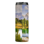 Dolomite Mountains and Lake Stunning Landscape Thermosbeker (Achterkant)