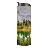 Dolomite Mountains and Lake Stunning Landscape Thermosbeker (Geroteerd rechts)