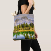 Dolomite Mountains and Lake Stunning Landscape Tote Bag (Dichtbij)