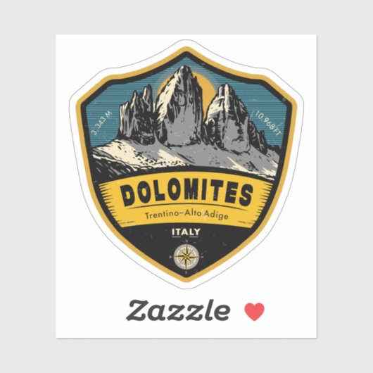 Dolomites, Alpine Adventure , italy  Sticker (Vel)