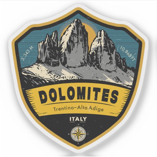 Dolomites, Alpine Adventure , italy  Sticker (Voorkant)