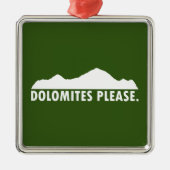Dolomites alsjeblieft metalen ornament (Voorkant)