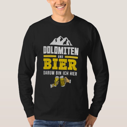 Dolomites and Beer South Tyrol Hiking L Alpine Hut T-shirt (Voorkant)
