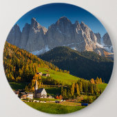 Dolomites-dorp in herfst ronde button 6,0 cm (Voorkant)