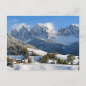 Dolomites-dorp in het briefkaart van de winter (Voorkant)