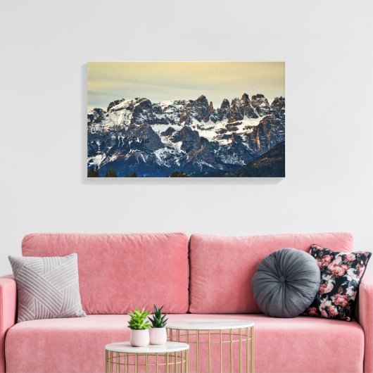 Dolomites, italiaanse alpen canvas afdruk (Insitu (Woonkamer))