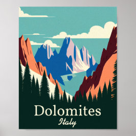 Dolomites Italy Minimalist  Art Poster