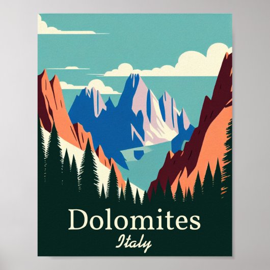 Dolomites Italy Minimalist  Art Poster (Voorkant)