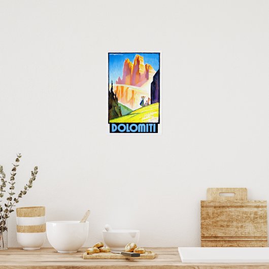 Dolomites Italy vintage Poster (Keuken)