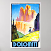 Dolomites Italy vintage Poster (Voorkant)