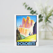 Dolomites Italy vintage-reis Briefkaart (Staand voorkant)