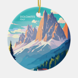 Dolomites Italy Vintage Travel Keramisch Ornament