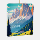 Dolomites Italy Vintage Travel Keramisch Ornament (Rechts)