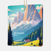 Dolomites Italy Vintage Travel Keramisch Ornament (Links)