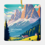 Dolomites Italy Vintage Travel Keramisch Ornament<br><div class="desc">Dolomieten Italië Vintage Travel Ceramic Ornament Of u nu een globetrotter bent die herinneringen ophaalt aan uw Italiaans avontuur of een kunstliefhebber die de schoonheid van de Dolomieten waardeert,  dit Vintage Travel Ceramic Ornament dient als een heerlijk aandenken dat de essentie van deze iconische bestemming vastlegt.</div>