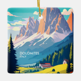 Dolomites Italy Vintage Travel Keramisch Ornament