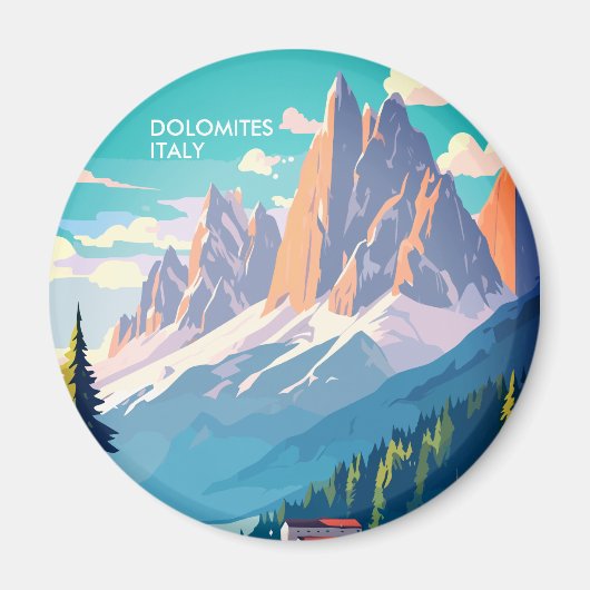 Dolomites Italy Vintage Travel Magneet (Voorkant)