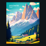 Dolomites Italy Vintage Travel Poster<br><div class="desc">Dolomieten Italië Vintage Travel Poster Of u nu een globetrotter bent die herinnert aan uw Italiaans avontuur of een kunstliefhebber die de schoonheid van de Dolomieten waardeert,  dit Vintage Travel Poster dient als een heerlijk aandenken dat de essentie van deze iconische bestemming vastlegt.</div>