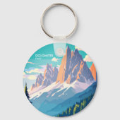Dolomites Italy Vintage Travel Sleutelhanger (Voorkant)
