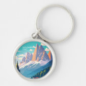 Dolomites Italy Vintage Travel Sleutelhanger (Voorkant)