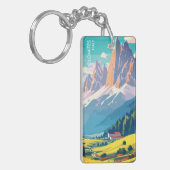 Dolomites Italy Vintage Travel Sleutelhanger (Voorkant Links)