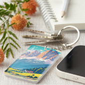 Dolomites Italy Vintage Travel Sleutelhanger (Voorkant Rechts)