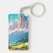 Dolomites Italy Vintage Travel Sleutelhanger (achterkant)
