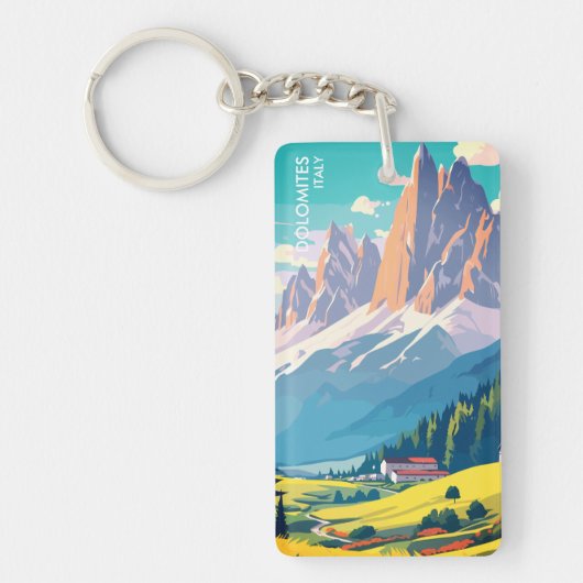 Dolomites Italy Vintage Travel Sleutelhanger (Voorkant)