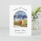 Dolomites Italy Wedding Save the Date Kaart (Staand voorkant)