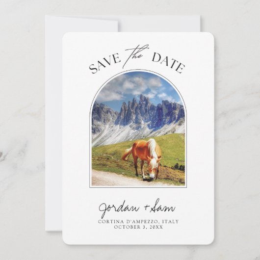 Dolomites Italy Wedding Save the Date Kaart (Voorkant)