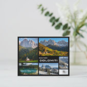 Dolomites mounlage foto collage zwarte tekst briefkaart (Staand voorkant)