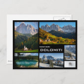 Dolomites mounlage foto collage zwarte tekst briefkaart (Voorkant / Achterkant)